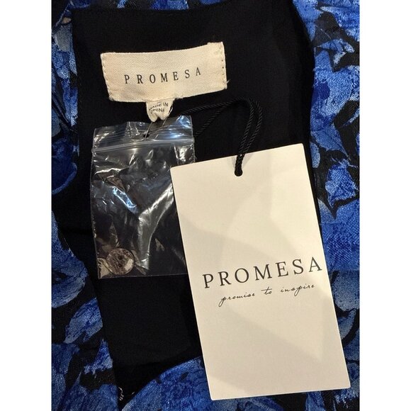 Promesa Alexandra Floral Bouquet Chiffon Bell Sleeve Romper Size Small NWT - Picture 5 of 8